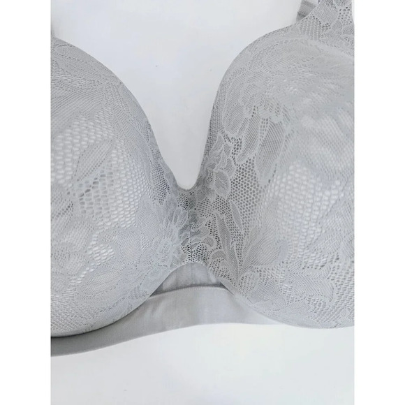 Cacique Lot Of 2 Full Coverage Figure Lined Underwire Beige Grey Lace Bra 46G - Picture 11 of 16